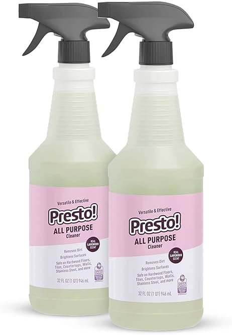 Amazon Brand - Presto! All Purpose Cleaner, Lavender Essential Oil Scent, Streak-Free Formula, 32 fl oz, 2-Pack - Product Image