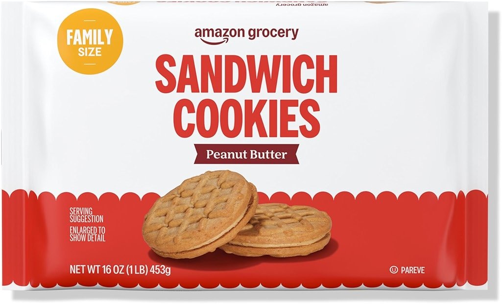 Amazon Grocery, Peanut Butter Sandwich Cookies, 1 Lb - Product Image