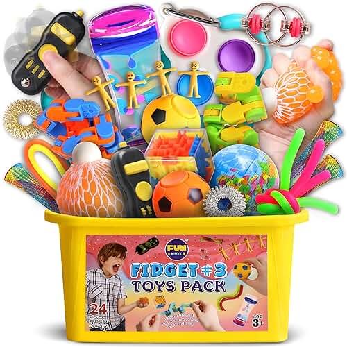 Gift Fidget Box Toys Pack for Kids 3-12, FunKidz Sensory Toys for Boys Girls Age 7-12 Autistic Children in Mystery Storage Portable Box - Product Image