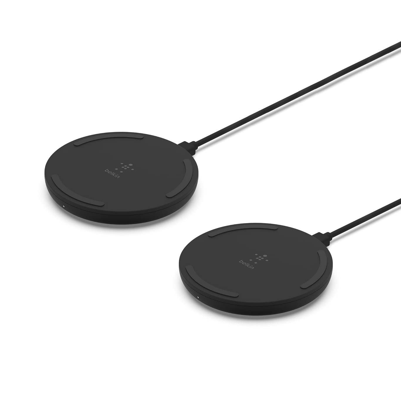 Belkin Quick Charge Wireless Charging Pad - 10W Qi-Certified Charger Pad for Apple iPhone, Samsung Galaxy, Airpods Pro & More, Charge While Listening to Music, Streaming Videos - 2-Pack Black (No PSU) - Product Image