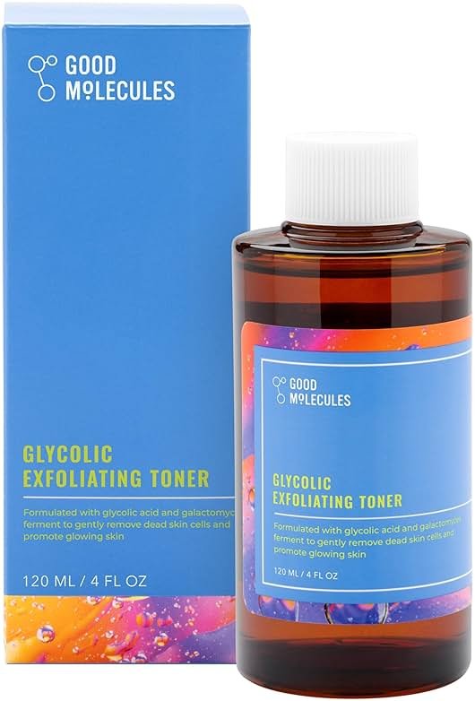 Good Molecules Glycolic Exfoliating Toner - Hyaluronic and Glycolic Acid Daily Toner for Face - Cleansing Facial Exfoliant for Glowing Even Skin Tone, Skin Care - Product Image
