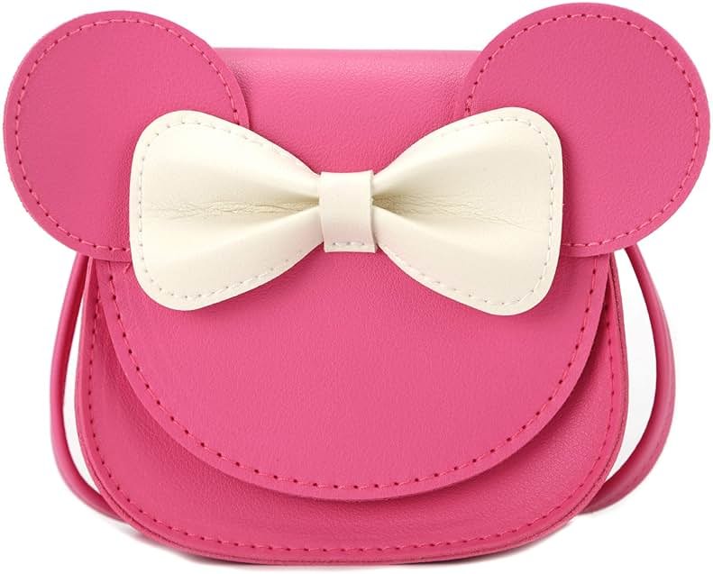 Ondeam Little Mouse Ear Bow Crossbody Purse,PU Shoulder Handbag for Kids Girls Toddlers - Product Image