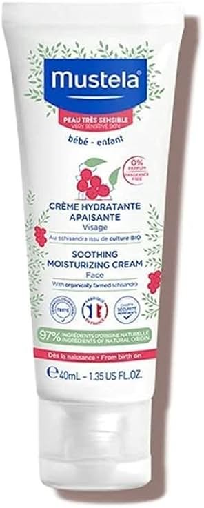 Mustela Baby Soothing Moisturizing Cream - Face Moisturizer for Very Sensitive Skin - with Natural Avocado & Schizandra Berry - Fragrance-Free - 1.35 fl. oz. - Product Image