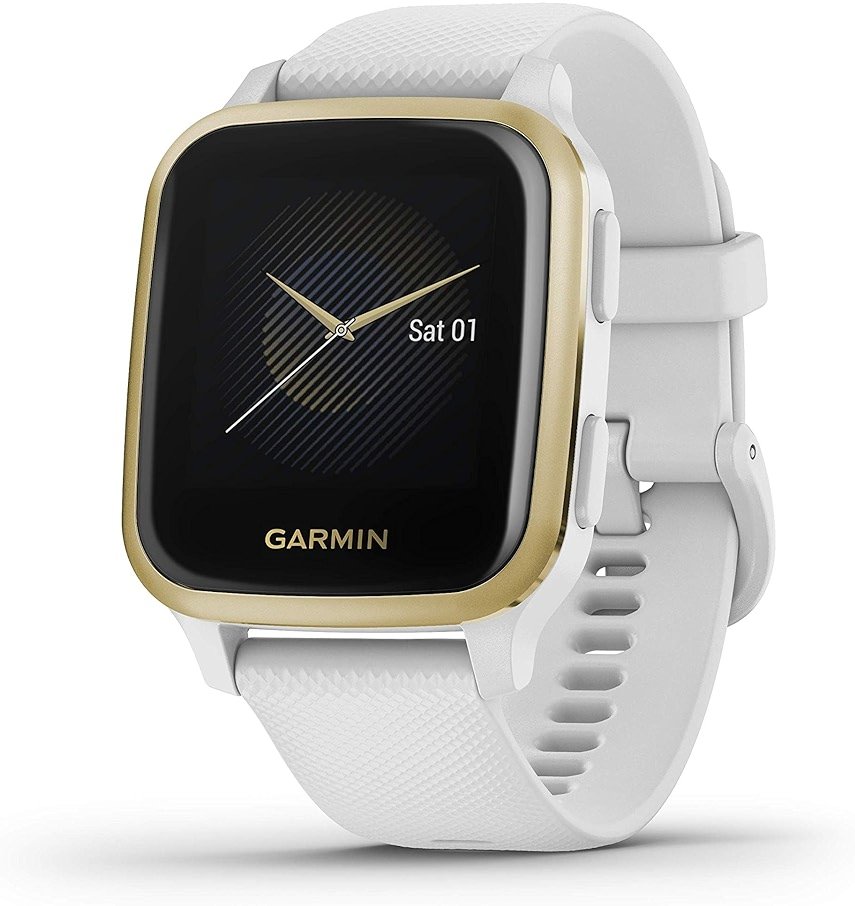 Garmin Venu Sq, 010-02427-01 GPS Smartwatch with Bright Touchscreen Display, Up to 6 Days of Battery Life, Light Gold and White (Renewed) - Product Image