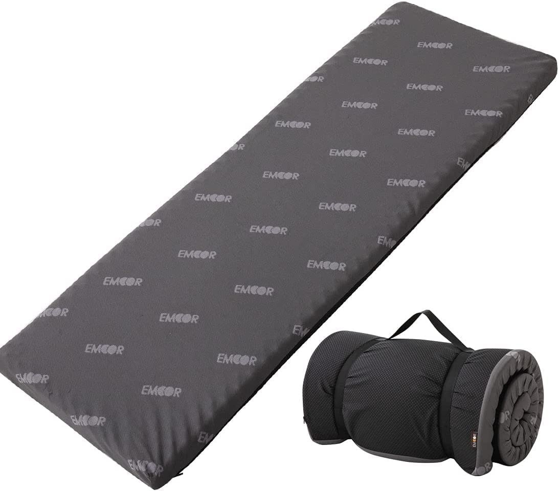 EMOOR Rollable Outdoor Mattress Compact Size (71 x 24in) Dark Gray, Portable Camping Bed Japanese Futon Mattress Sleeping on The Floor - Product Image