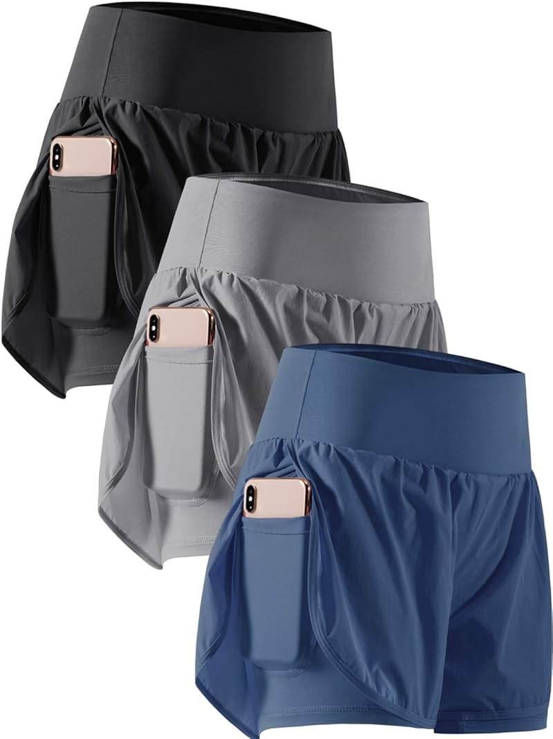 CADMUS 2 in 1 Women's Workout Shorts for Athletic Gym Running Shorts with Phone Pockets - Product Image