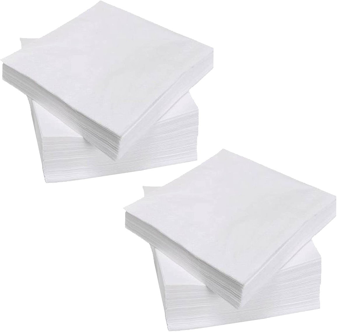 200 Count Napkins 2 Ply Plain White Beverage Napkins Disposable Four Fold Cocktails Paper Napkins 4.9" X 4.9" folded for Party and Every Day Use - Product Image