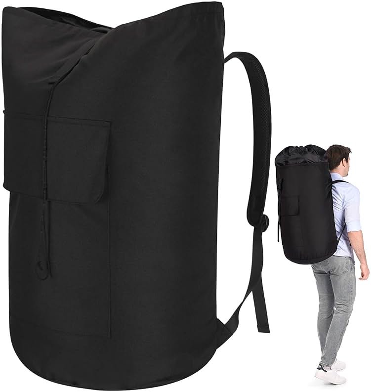Backpack Laundry Bag, 115L Heavy Duty Extra Large College Laundry Backpack, Dirty Clothes Bag with Shoulder Straps, Laundry Hamper Bag with Drawstring Closure for College Dorm, Apartment Black - Product Image