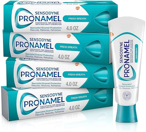 Sensodyne Pronamel Fresh Breath Enamel Toothpaste for Sensitive Teeth and Cavity Protection, Fresh Wave - 4 oz (4 Pack) - Product Image