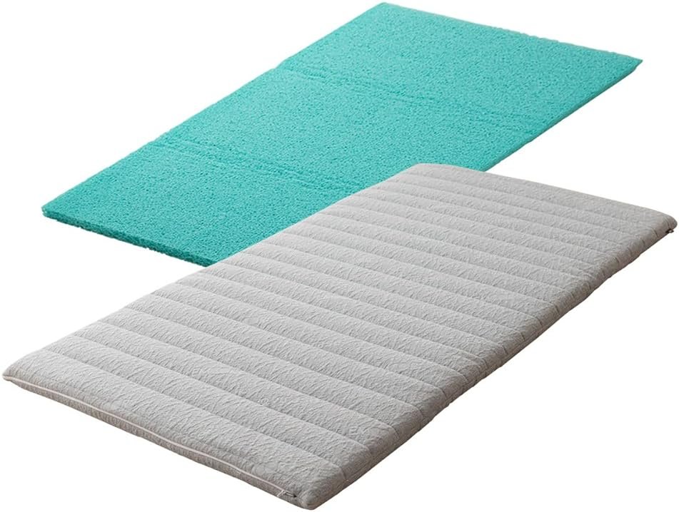 EMOOR Foldable 3D Fiber Futon Mattress with Washable Padded Cover Ultra-WASH Twin, High-Resilience Tatami Floor Sleeping Mat Pad Topper Cool, Gray - Product Image