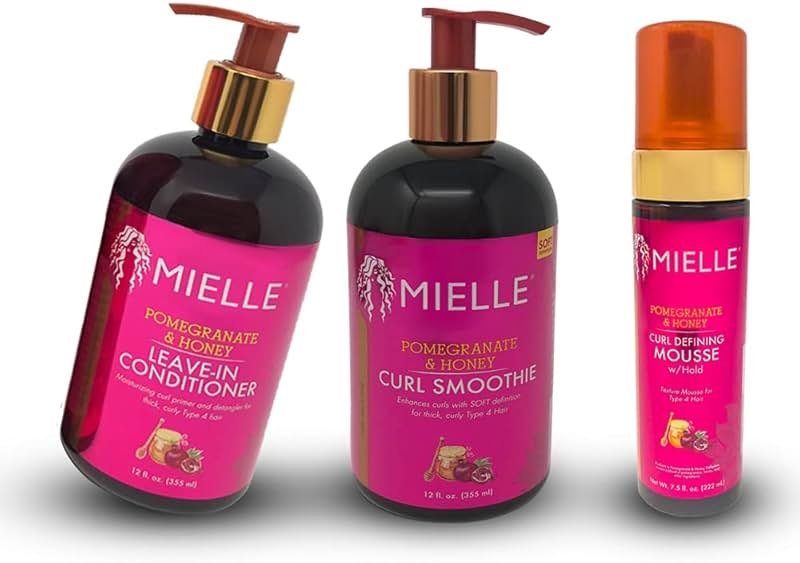 Mielle’s Pomegranate and Honey Leave In Conditioner,Curl Smoothie,Curl Mossue Combo,Provides long-lasting Moisture,Specially Formulated for Thick,Curly Hair - Product Image