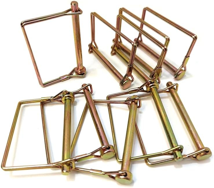 Wire Lock Pin, Trailer Coupler Pin,Hitch pin,1/4 Inch, 10 Pieces, Square, Gold - Product Image