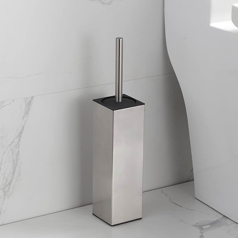 BGL Toilet Brush Holder Freestanding,Brushed Nickel,304 Stainless Steel,SUS304 Toilet Bowl Brush and Holder for Bathroom - Space Saving,Sturdy,Deep Cleaning,Covered Brush - Product Image