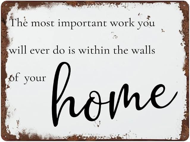 Graman The Most Important Work You Will Ever Do Will Be Within The Walls of Your Home Farmhouse Quote Vintage Art Poster Plaque Entryway Decor Gallery Wall Signs 5.5x8 Inch - Product Image