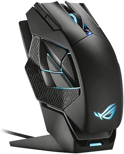 ASUS ROG Spatha X Wireless Gaming Mouse – MMO/MOBA Design, 12 Programmable Buttons, Right-Handed, 168g, Dual-Mode (Wired/2.4GHz), 19K DPI, up to 67Hr Battery, Magnetic Charging Dock, PC/Mac Support - Product Image
