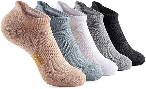 Gonii Ankle Socks Womens Running Athletic No Show Socks Cushioned 5-Pairs - Product Image