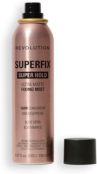 Revolution Beauty London, Superfix Misting Makeup Setting Spray, Ultra Matte & Shine-Free Finish, Long-Lasting Wear, Infused with Vitamin E, 5 fl oz - Product Image