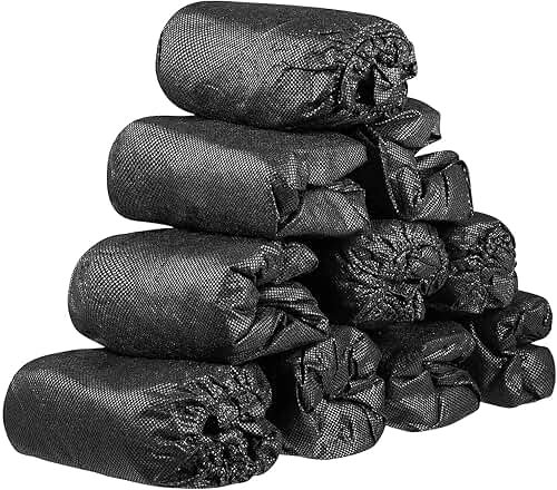 XIAOWEI Black Shoe Covers - 100 Pack (50 Pairs) Disposable Boot and Booties | One Size Fits Most Durable 35 GSM Non Woven Material (Black) - Product Image