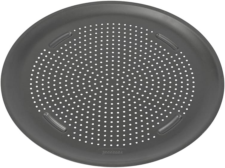 GoodCook AirPerfect Insulated Nonstick Carbon Steel Pizza Pan with Cutting Guides, Perforated Nonstick Pizza Pan, 15.75-Inch, Gray - Product Image