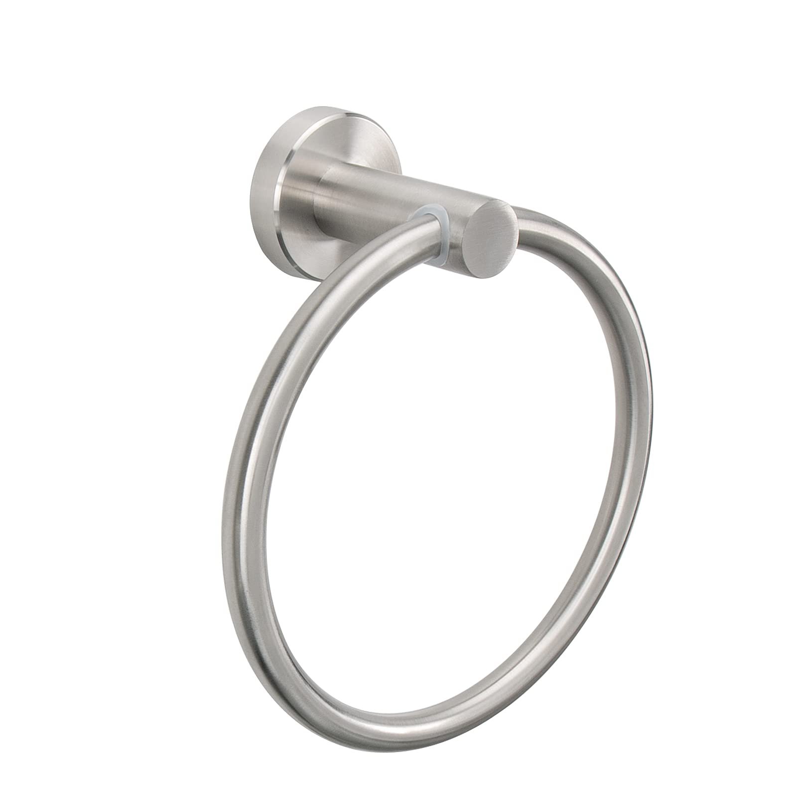 NearMoon Bath Towel Ring, Bathroom Hardware Accessories-Thicken Stainless Steel Hand Towel Holder for Bathroom, Modern Round Towel Hanger Wall Mounted (Brushed Nickel, 1 Pack) - Product Image