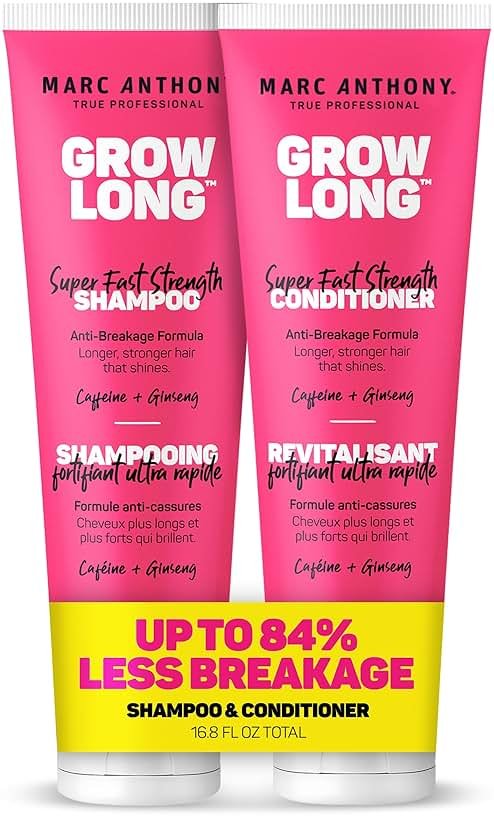 Marc Anthony Shampoo and Conditioner Set, Grow Long Biotin - Anti-Frizz Deep Conditioner For Split Ends & Breakage - Vitamin E, Caffeine & Ginseng for Curly, Dry & Damaged Hair - Product Image