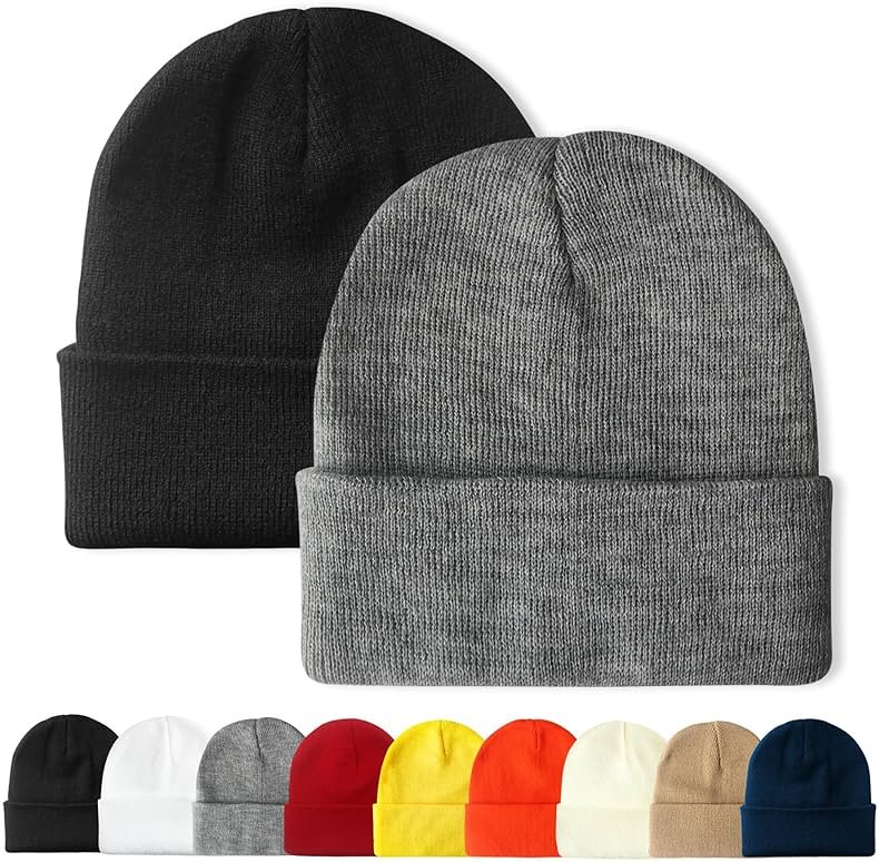 PFFY Unisex Beanie Hats for Men Women Knit Winter Beanies - Product Image