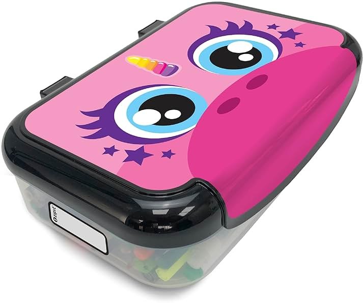ZIPIT: Recycled Plastic Pencil Box - Pink Unicorn - Large Capacity Case, Character Stationery Organizer, School Supplies-Toy Holder, Snap Close, Kids - Product Image