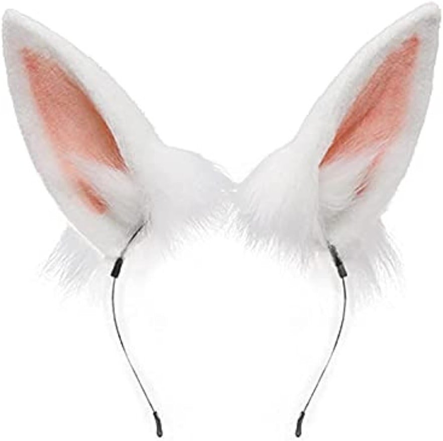 Faylay Women Plush Furry Bunny Headwear Artificial Rabbit Ear Headband Simulation - Product Image