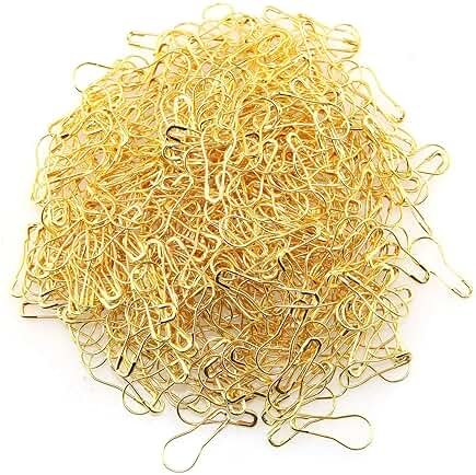 Tegg Safety Pin 500PCS Gold Gourd Shape Metal Fastening Safety Clips for Jewellery Costume Tag and DIY Bulb Pin - Product Image