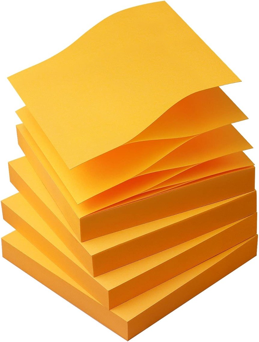 Sticky Notes 3x3 Pop Up Self-Stick Notes Pads with Bright Colors, Easy to Post for Office, School, Home, 4 Pads/Pack, 90 Sheets/Pad (Orange) - Product Image