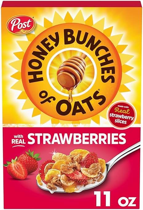 Honey Bunches of Oats Strawberry, Heart Healthy, Low Fat, made with Whole Grain Cereal, 11 Ounce - Product Image