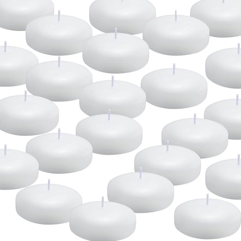 Tuyai (Set of 36) Floating Candles, 3 inch White Dripless Wax Burning Candles, for Weddings, Party, Special Occasions and Home Decorations - Product Image
