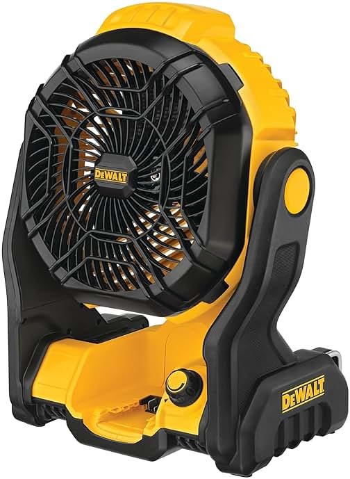 DEWALT 20V MAX Portable Fan, Battery Powered Rechargeable Cordless Shop Fan, Up to 4.5 Hrs Runtime, Variable Speed, 650 CFM, Tool Only (DCE512B) - Product Image