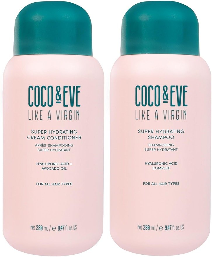 Coco & Eve Like a Virgin Shampoo & Conditioner Bundle Set - Natural, Sulfate free Hair Care with Argan Oil, Coconut and Avocado Oil | For Dry Damaged, Color Treated Hair | Anti Frizz (8.4 fl oz each) - Product Image