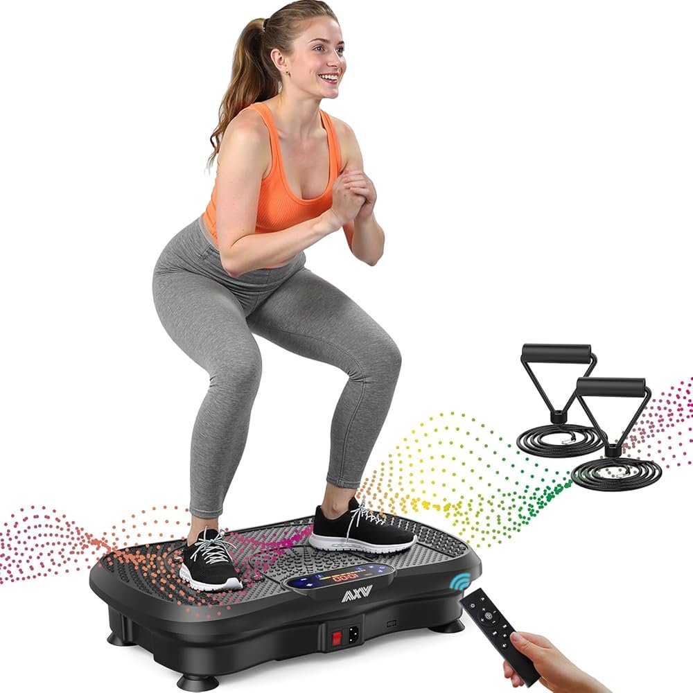 AXV Vibration Plate Fitness Platform Exercise Machine Vibrating Shaking Full Body Shaker Workout Vibrate Stand Shake Board Sport for Weight Loss Fat Burner for Gym Home Office - Product Image