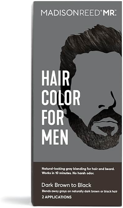 Madison Reed Mr. Hair Color for Men, Dark Brown to Black Demi-Permanent Hair Dye, Reduces Grays in 15 Minutes For Hair & Beard, Nourishing & Strengthening, Keratin & Argan Oil, 2 Applications - Product Image