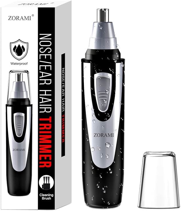 Ear and Nose Hair Trimmer Clipper - 2025 Professional Painless Eyebrow & Facial Hair Trimmer for Men Women, Battery-Operated Trimmer with IPX7 Waterproof, Dual Edge Blades for Easy Cleansing Black - Product Image