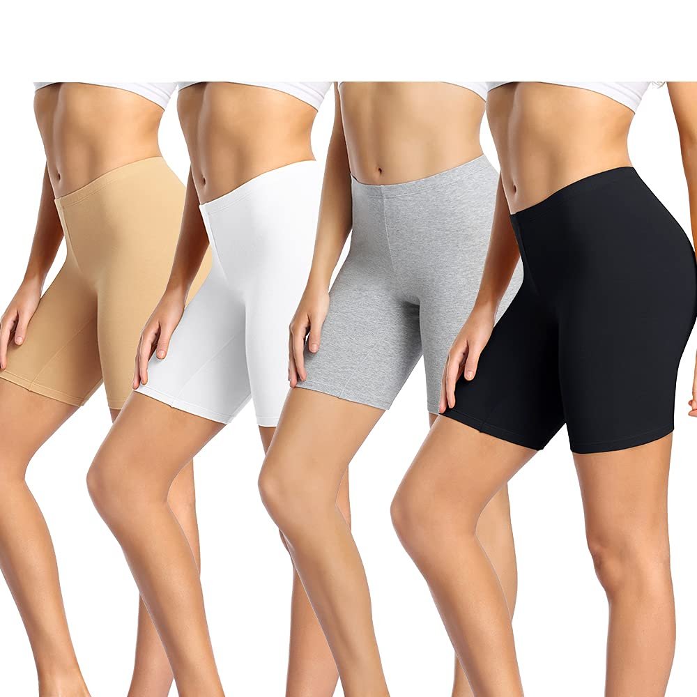 wirarpa Women's Cotton Boy Shorts Underwear Anti Chafing Soft Biker Short Plus Boy Shorts Panties 4 Pack - Product Image