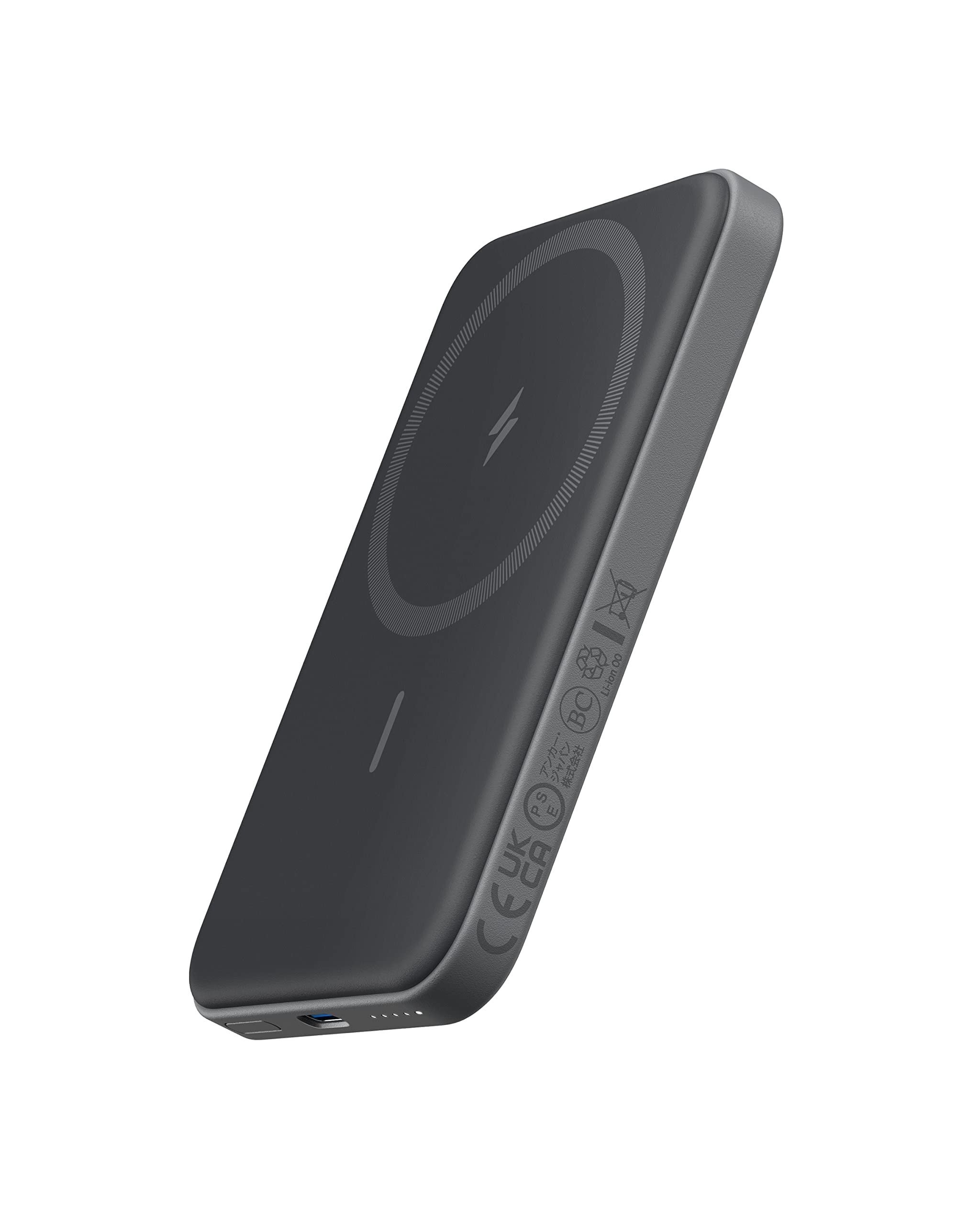 Anker 621 Magnetic Portable Charger (MagGo), 5,000mAh Wireless Power Bank with USB-C Cable, Magsafe-Compatible Battery Pack for iPhone 16/15/14/13/12 Series - Product Image