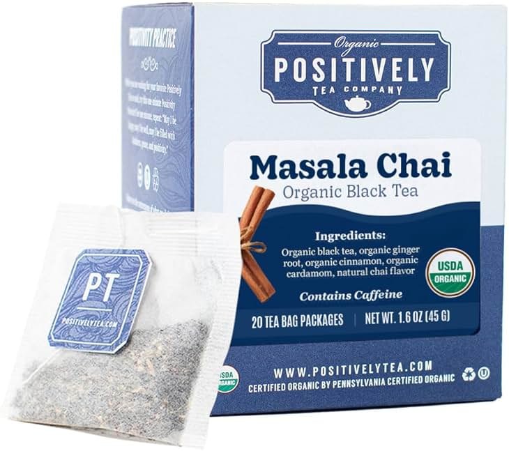 Organic Positively Tea Company, Masala Chai Black Tea Bags, 20 Count - Product Image