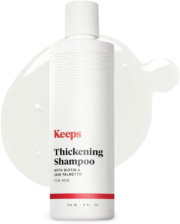 Keeps Thickening Shampoo for Men - Anti-Thinning Hair Care with Biotin, Caffeine & Saw Palmetto - Color-Safe Men's Volumizing Shampoo - DHT-Blocker - for Fuller, Thicker Looking Hair - 8 Oz - Product Image