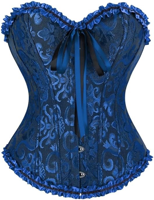 frawirshau Women's Renaissance Corset Top,lace up Corset Costume for Renaissance Fair Halloween Pirate Gothic Vintage Cosplay - Product Image
