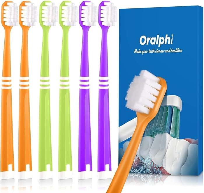 Oralphi Extra Soft Toothbrush for Sensitive Gums, Wide Head Soft Bristle Toothbrush with 10000 Soft Flossing Micro Nano Bristles for Adults, Pregnant Women, Elderly, Braces - Product Image