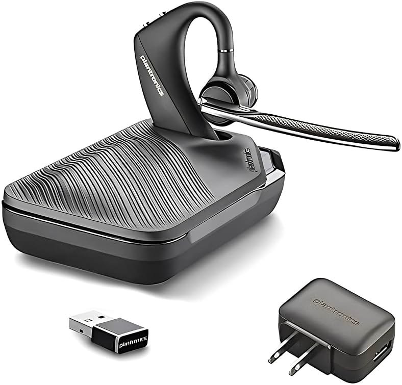 Plantronics Voyager 5200-UC Bluetooth Headset Bundle w/Bonus Wall Charger #206110-01-B | for Smartphones PC MAC Using RingCentral Software or App - Product Image