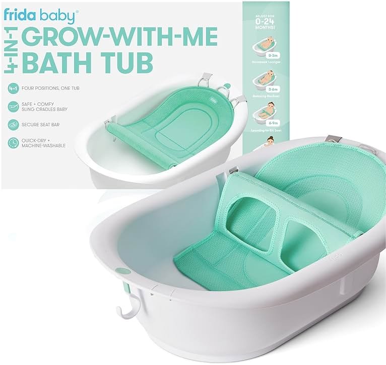Frida Baby 4-in-1 Grow-with-Me Baby Bathtub, Baby Tub for Newborns to Toddler with Removable Bath Seat & Backrest for Bath Support in Tub - Product Image