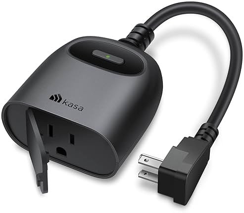 Kasa Outdoor Smart Plug, Smart Home Wi-Fi Outlet Timer, Max Load 15A/1875W, IP64 Weather Resistance, Compatible with Alexa, Google Home & SmartThings, No Hub Required, ETL Certified(KP401) - Product Image