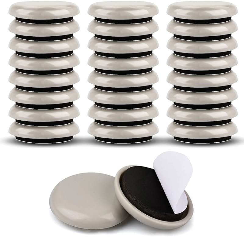 1-1/4" Furniture Sliders for Carpet & Hardwood Floors, 24PCS Furniture Pads for Quickly and Easily Move Any Item and Protect The Floor - Product Image