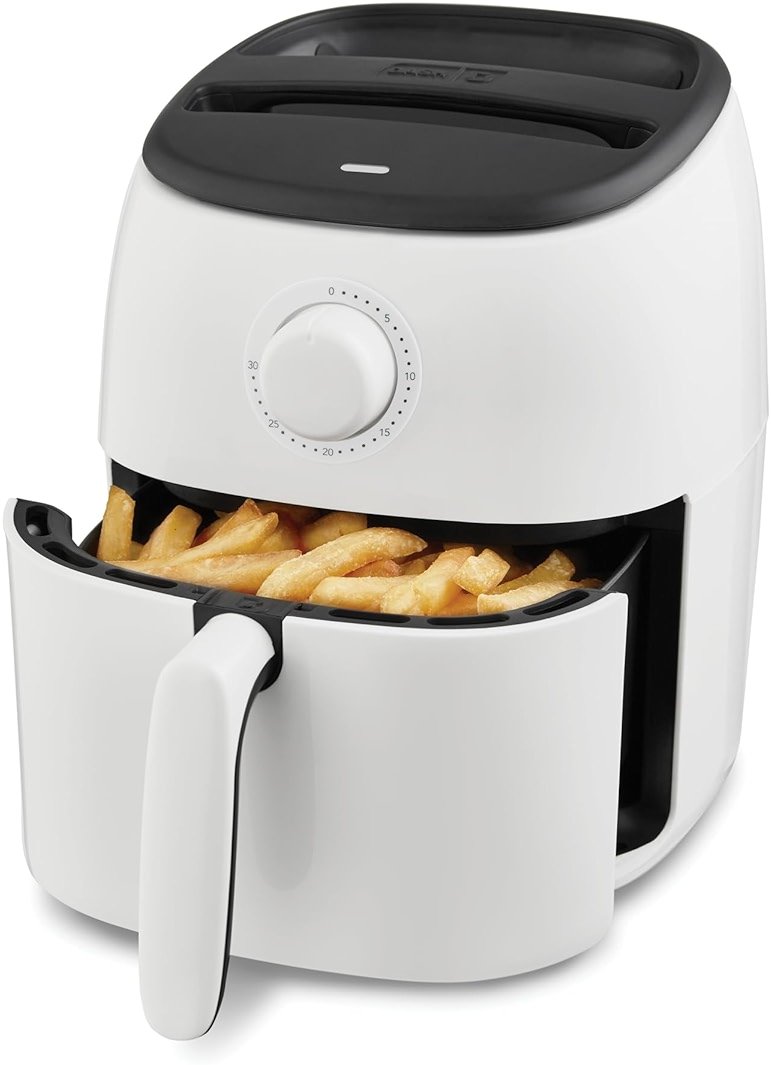 Dash Tasti-Crisp Express Air Fryer - Mini Air Fryer For Crispy Snacks, Frozen Foods and Oil-Free Cooking - Nonstick Basket - White, 2.6-Quart - Product Image