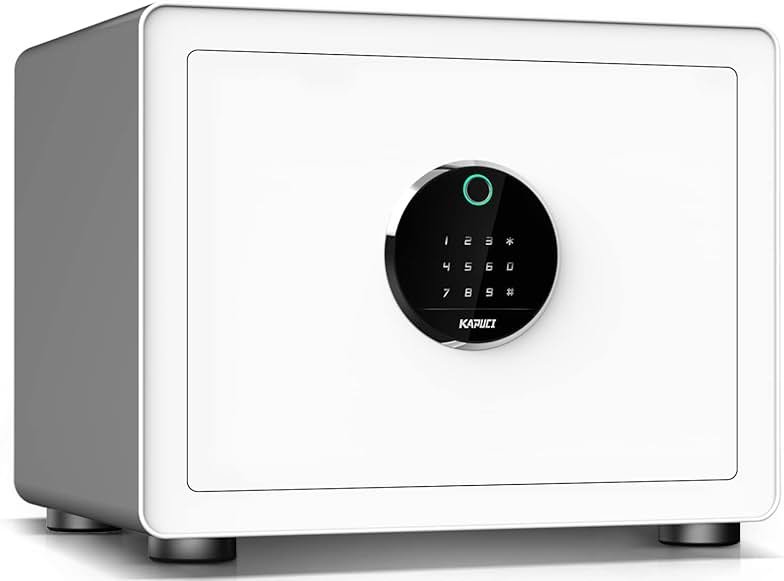 KAPUCI Modern Minimalism Design Biometric Fingerprint Touch Screen Safe, 1.28 Cubic Feet Auto-Open Safe Box with Digital Virtual Password,Safety Steel Home Safes for Wardrobe,Home,Office,Hotel - Product Image