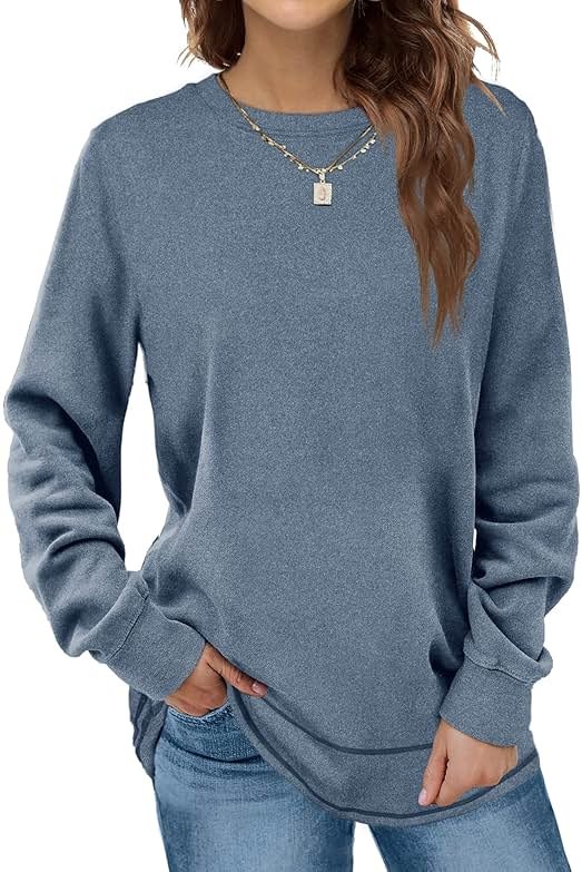 Dofaoo Sweatshirts for Women Crewneck Long Sleeve Shirts Tunic Tops for Leggings Fall Fashion Winter Clothing - Product Image